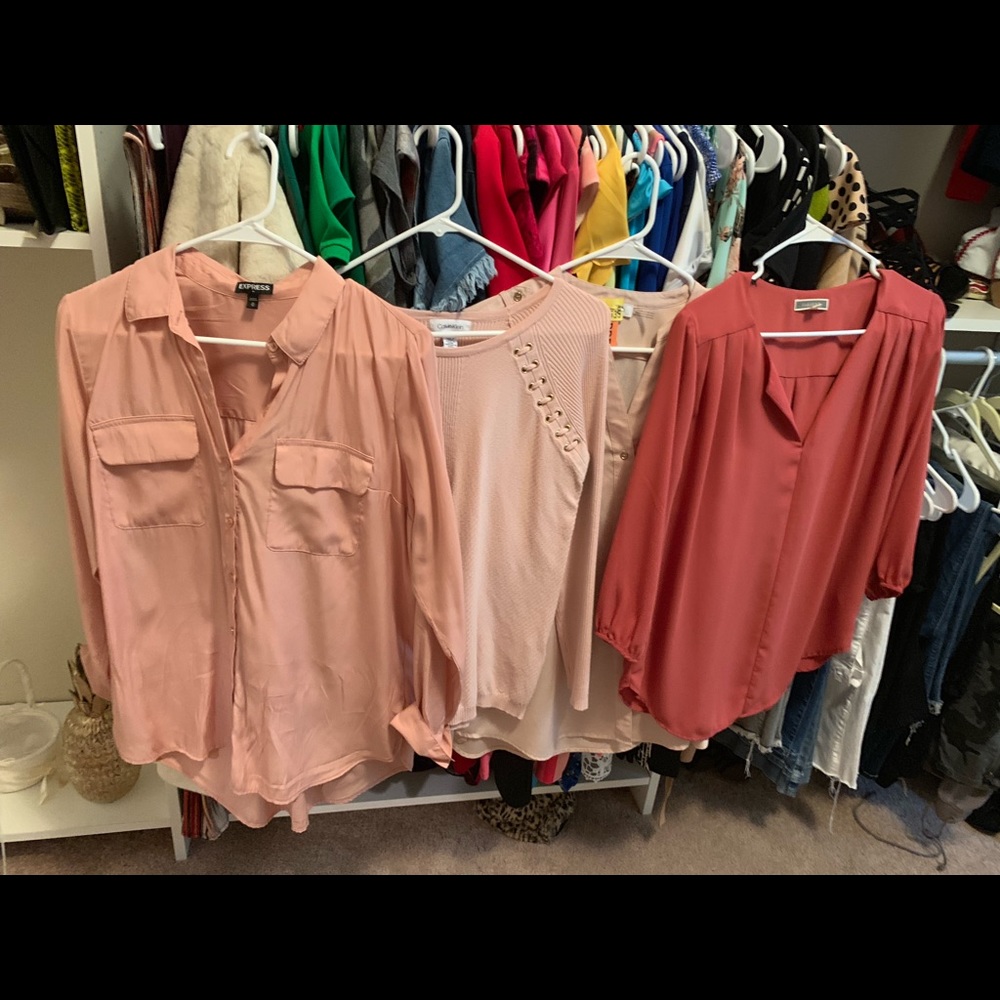 4 Calvin Klein tops 1 black Venus top size Medium